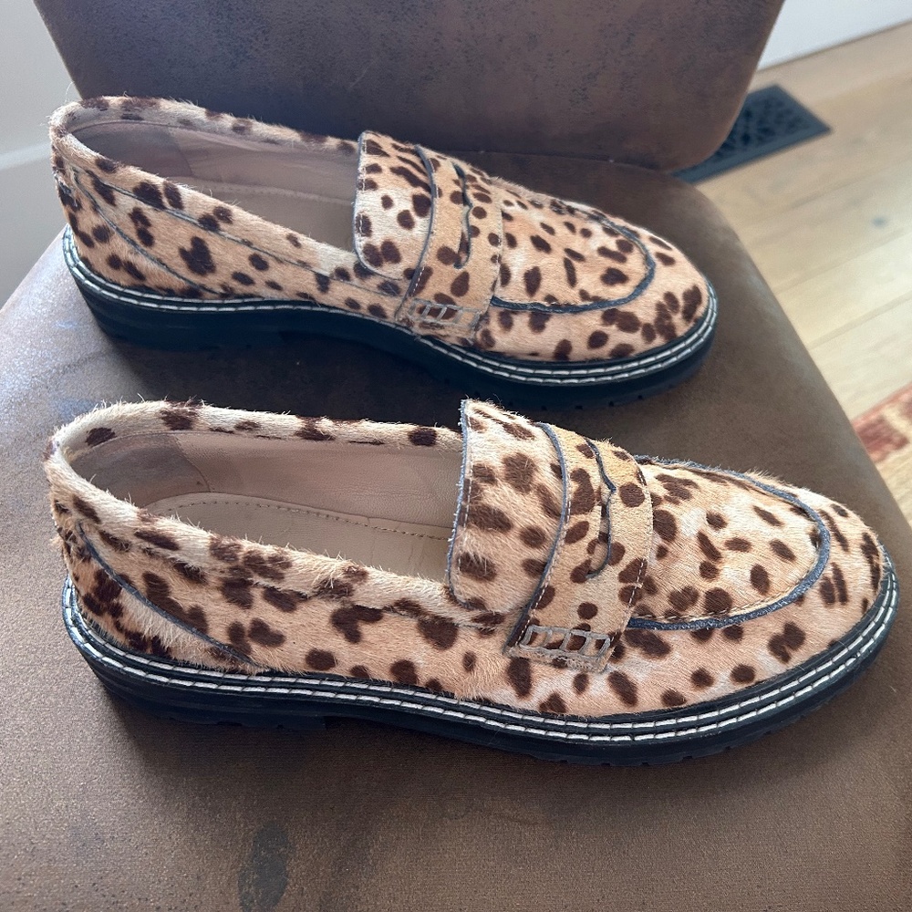 BODEN HAIR ON COWHIDE CHUNKY LOAFERS